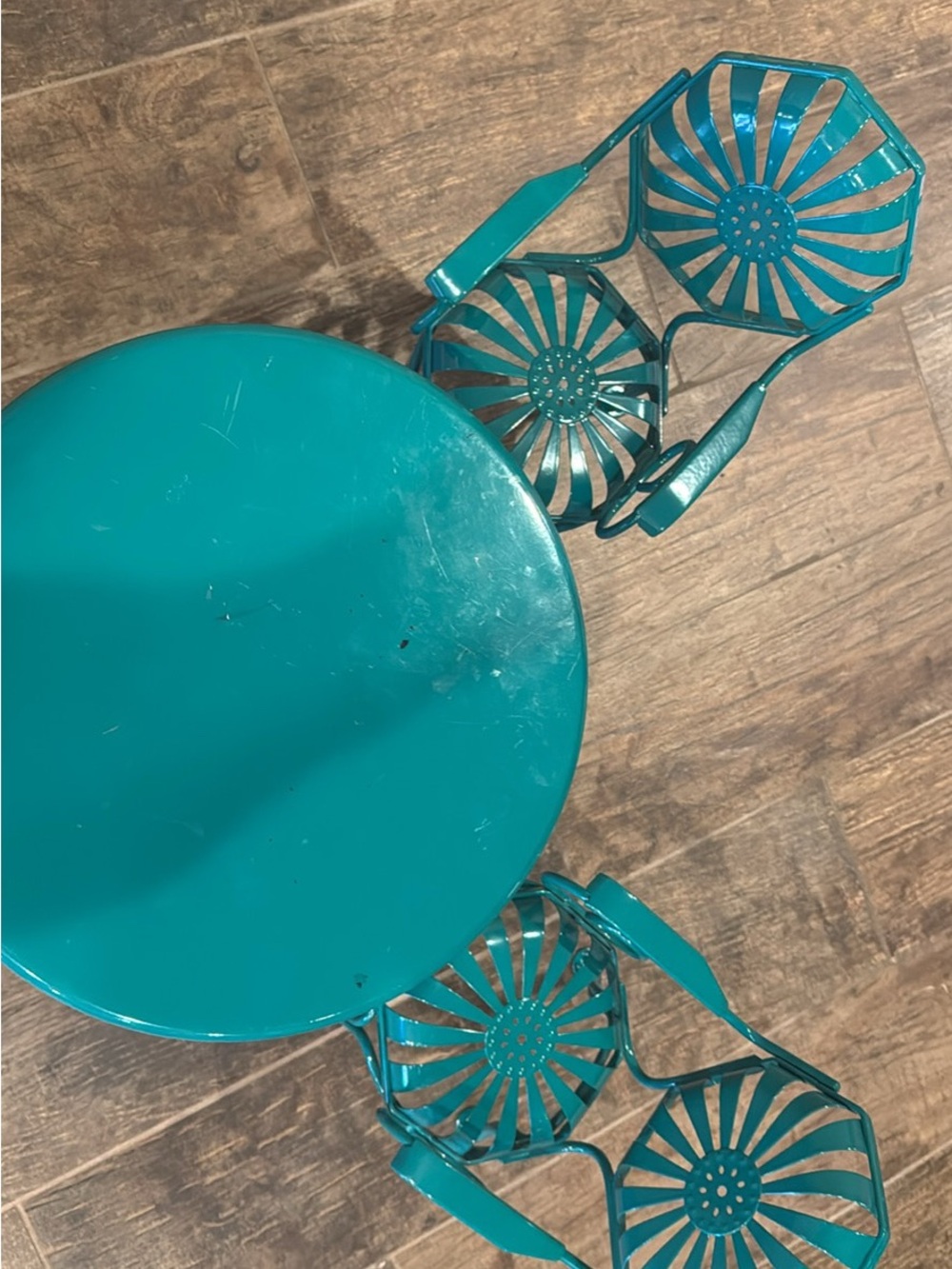 American Girl Teal Bistro Table and Chairs Set